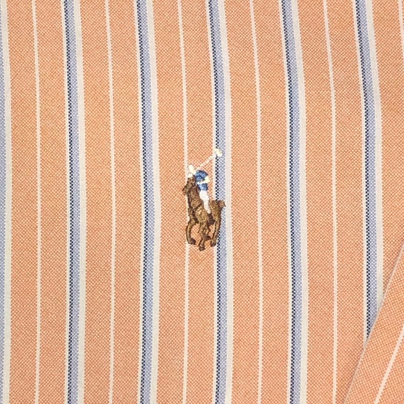 RALPH LAUREN Long Sleeve Blue Orange Button Down Dress Shirt Sz XL - Picture 4 of 10